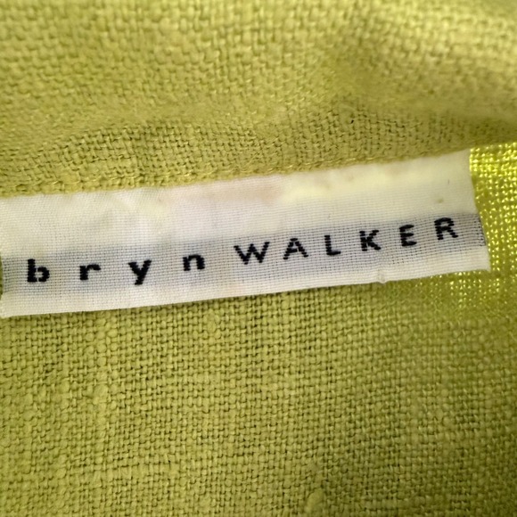 Bryn Walker Womens Large Lime Green 100% Linen Oversized Button Front Shirt USA - Picture 10 of 15